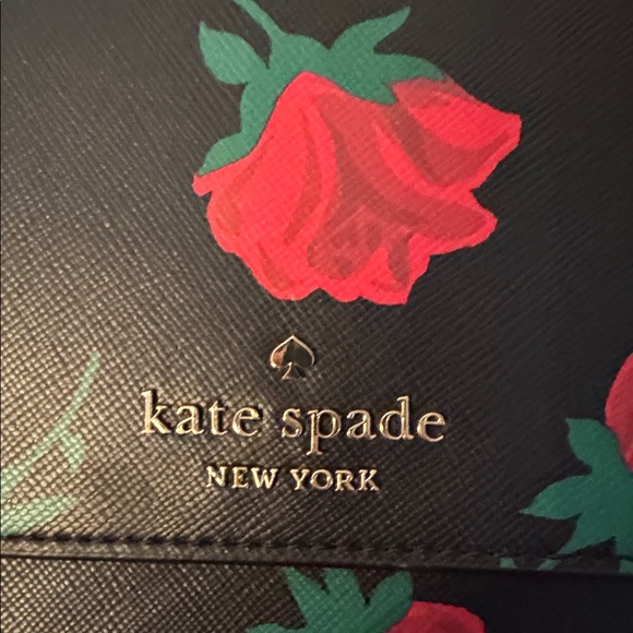 Kate Spade crossbody purse with rose pattern throughout. - Picture 6 of 6